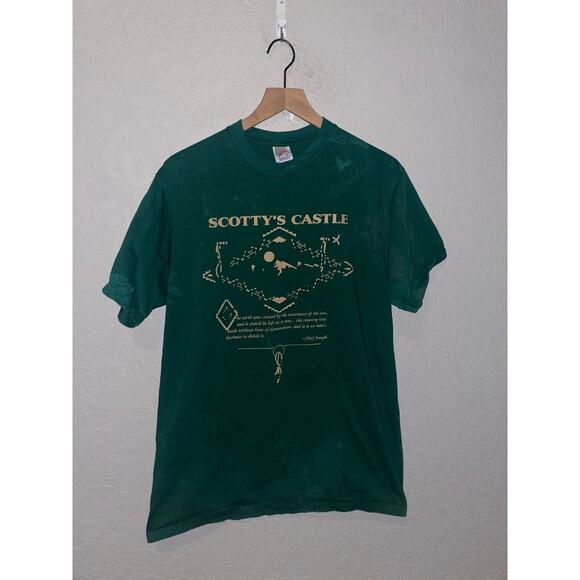 Vintage Test Print Shirt Scottys Castle Chief Joseph Tee STAINED VTG 90s Large - Picture 1 of 12